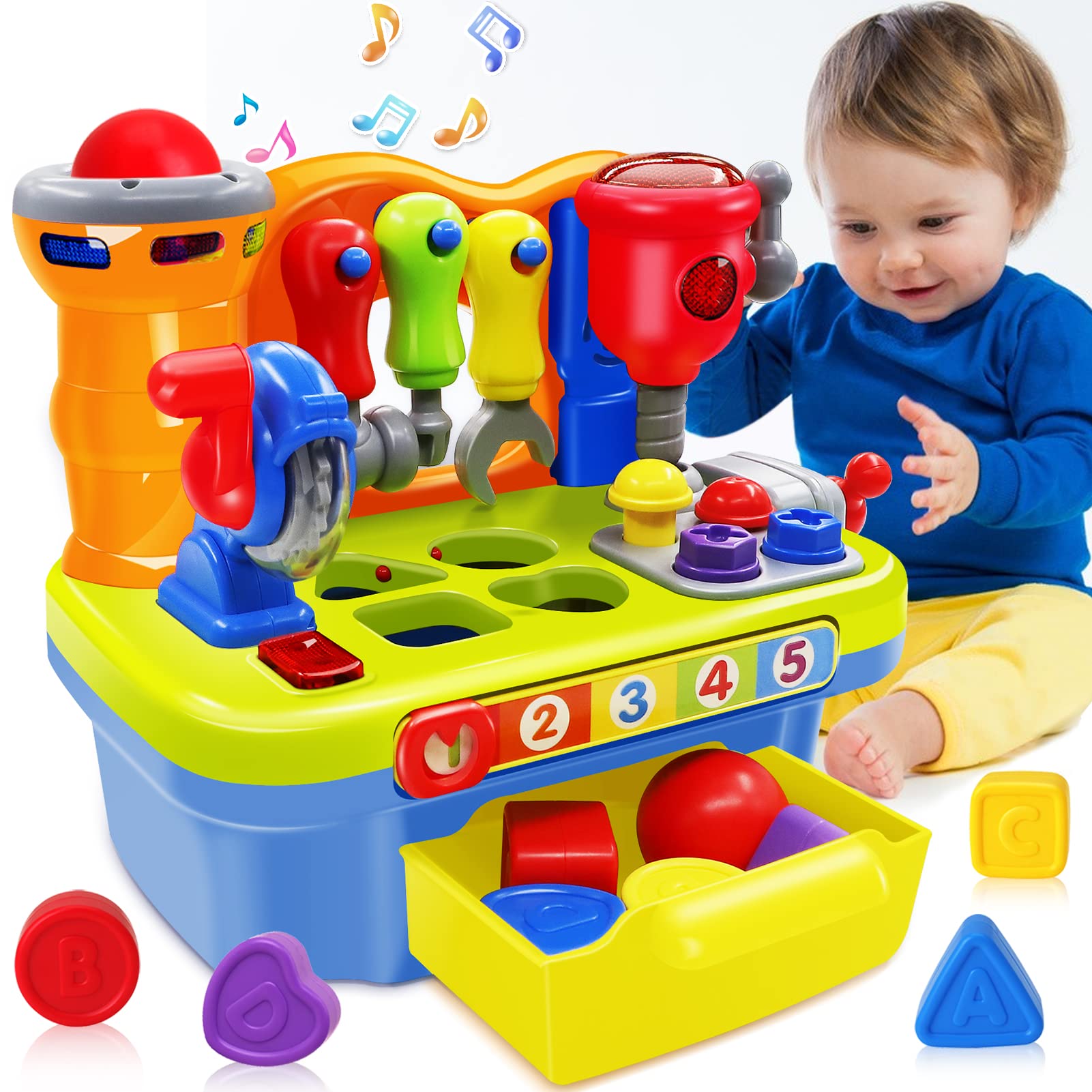 Bancada De Trabalho De Brinquedo Syaomunly Musical Learning Para Crianças De 1 A 2 Anos