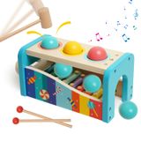 Brinquedo Montessori De Madeira Siairo 5 Em 1 Hammering Pounding 1 Ano