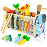 Brinquedos Montessori Woodmam 7 Em 1 Hammering Pounding Toy 1-3 Ye