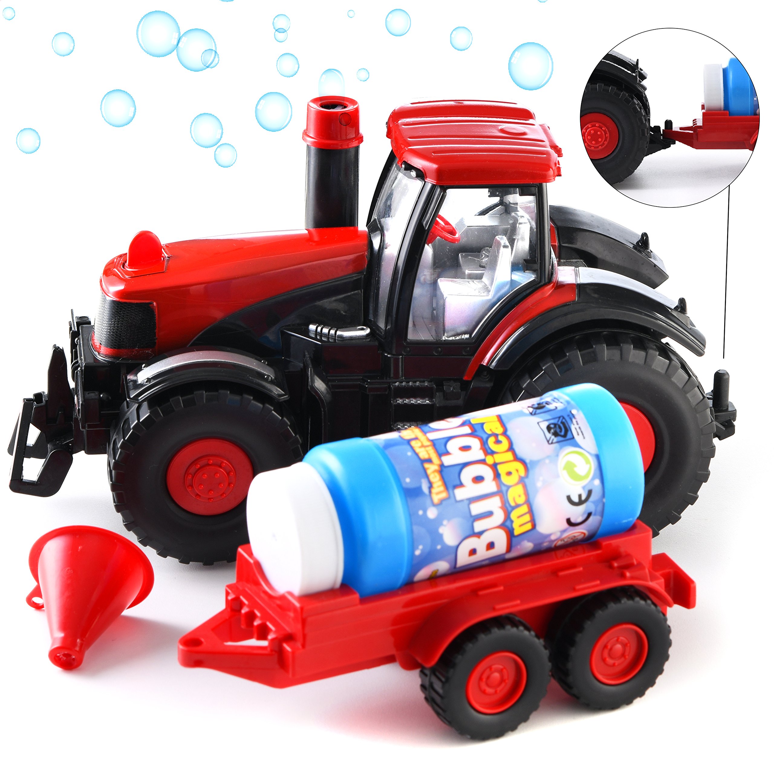 Caminhão De Brinquedo Bubble Blowing Farm Tractor Prextex Bump &amp; Go Com L