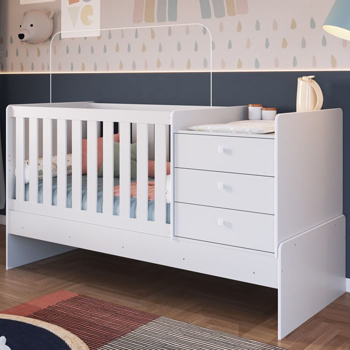 Berço Mini Cama Multifuncional Bb680 Branco Comm