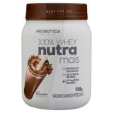 Suplemento Alimentar Proteico em Pó Chocolate Probiótica 100% Whey Nutra Mais 450g