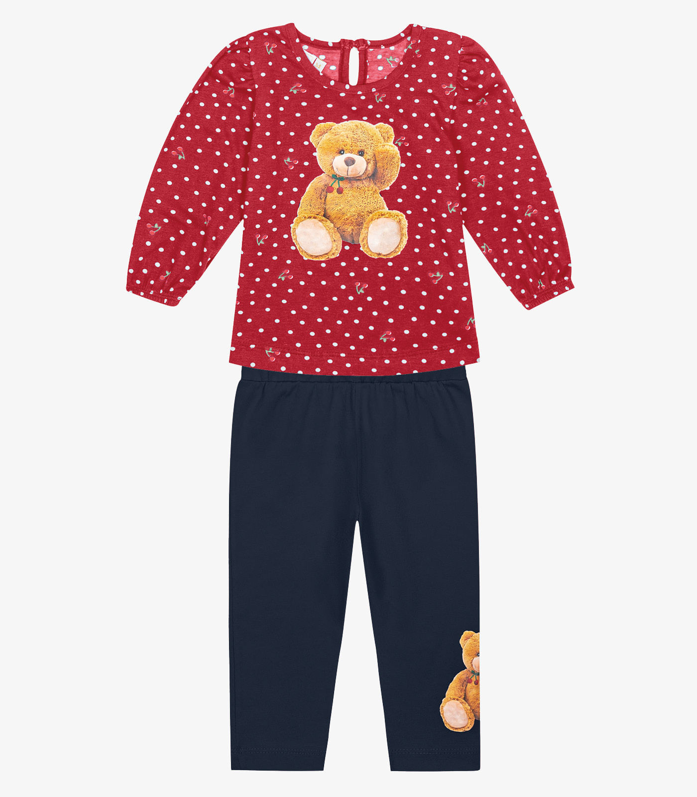 Conjunto Infantil Feminino Ursinho Trick Nick Vermelho 3