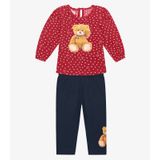 Conjunto Infantil Feminino Ursinho Trick Nick Vermelho 1