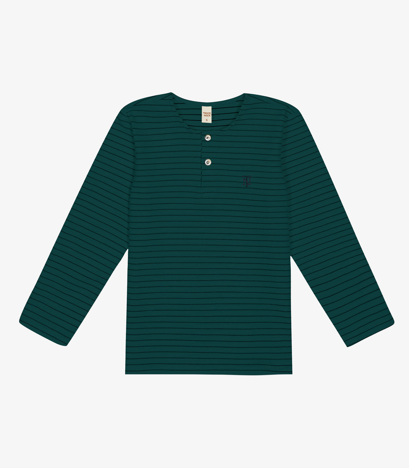 Camiseta Infantil Masculina Manga Longa Trick Nick Verde 10