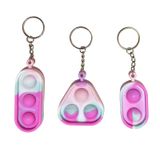 Chaveiro Fidget Pop Fenrici, Pacote Com 3, Pastel, Rosa, Tie-dye