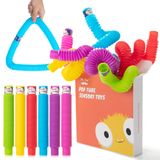 Pacote Com 6 Tubos Sensoriais Mr. Pen Pop Tubes Para Crianças De 3 Anos Ou Mais