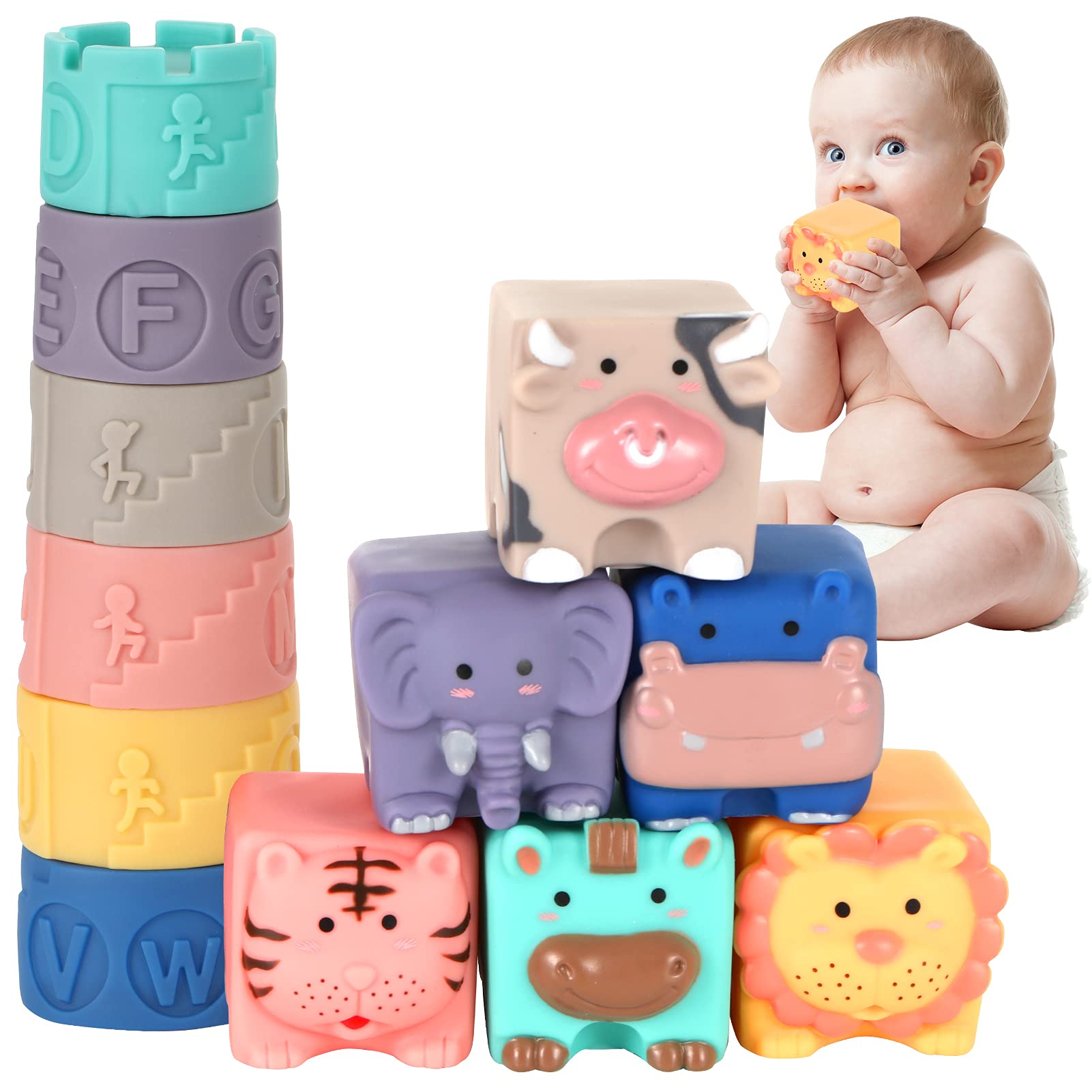 Baby Blocks Tirafal Soft De 6 A 12 Meses Ou Mais Com Copo Sensorial