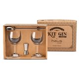 Taças De Gin Fizzy De Cristal Dosador E Colher Inox 4 Peças - Haus Concept