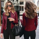 Blazer De Moda Feminina Em Couro Pu Primavera/outono