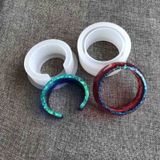 Diy C-shaped Bangle Resin-molds Moldes De Silicone Moldes Para Crianças Epóxi Resina Fundição - Branco