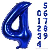 Balão Metalizado Número 4 Lingqiang Azul Marinho 40&quot; Para Festa
