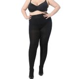 Mulheres Plus Size Calças Pretas Opacas Com Cintura Larga 80d Shaping Meia-calça