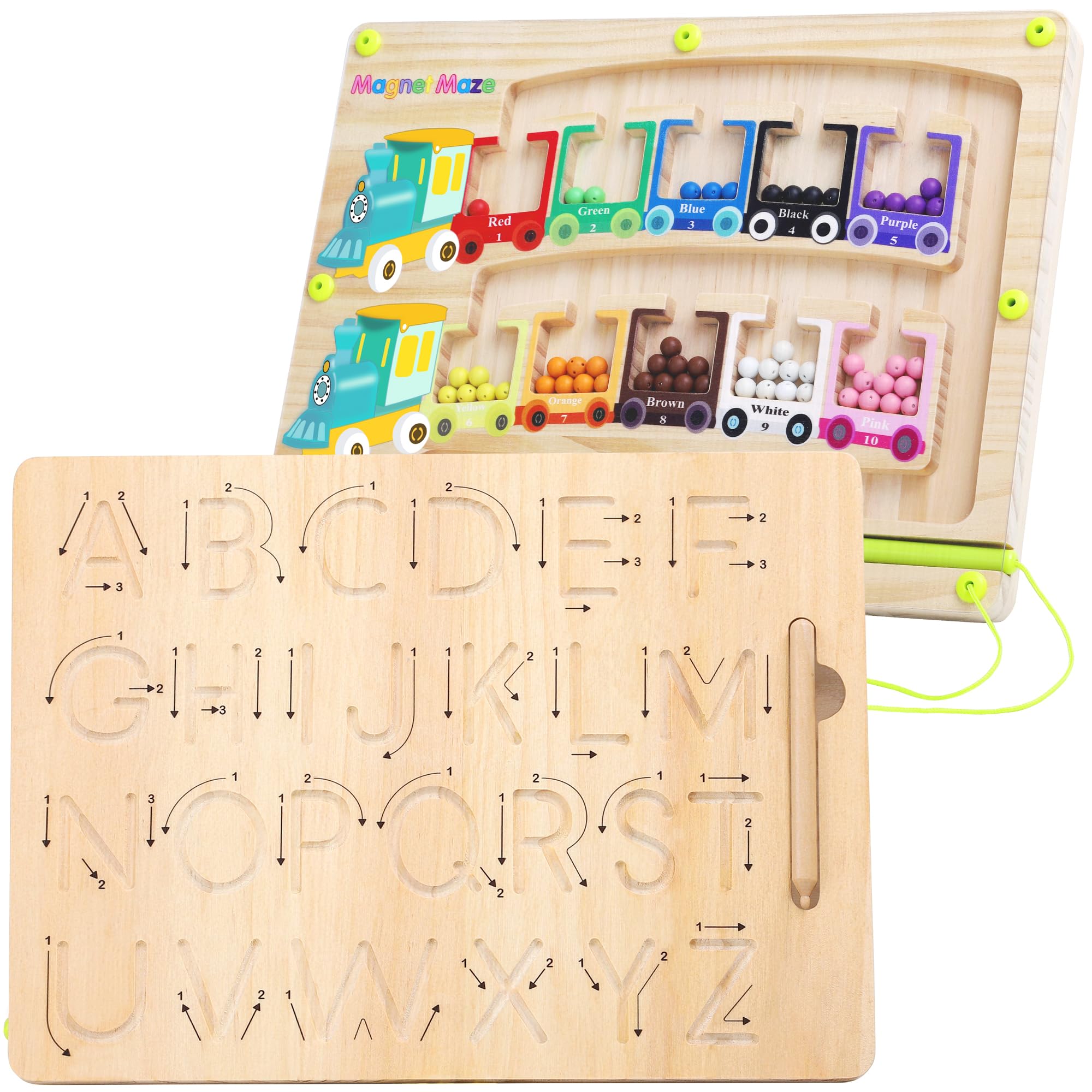 Brinquedo Montessori Magnetic Alphabet Maze Letter Puzzle