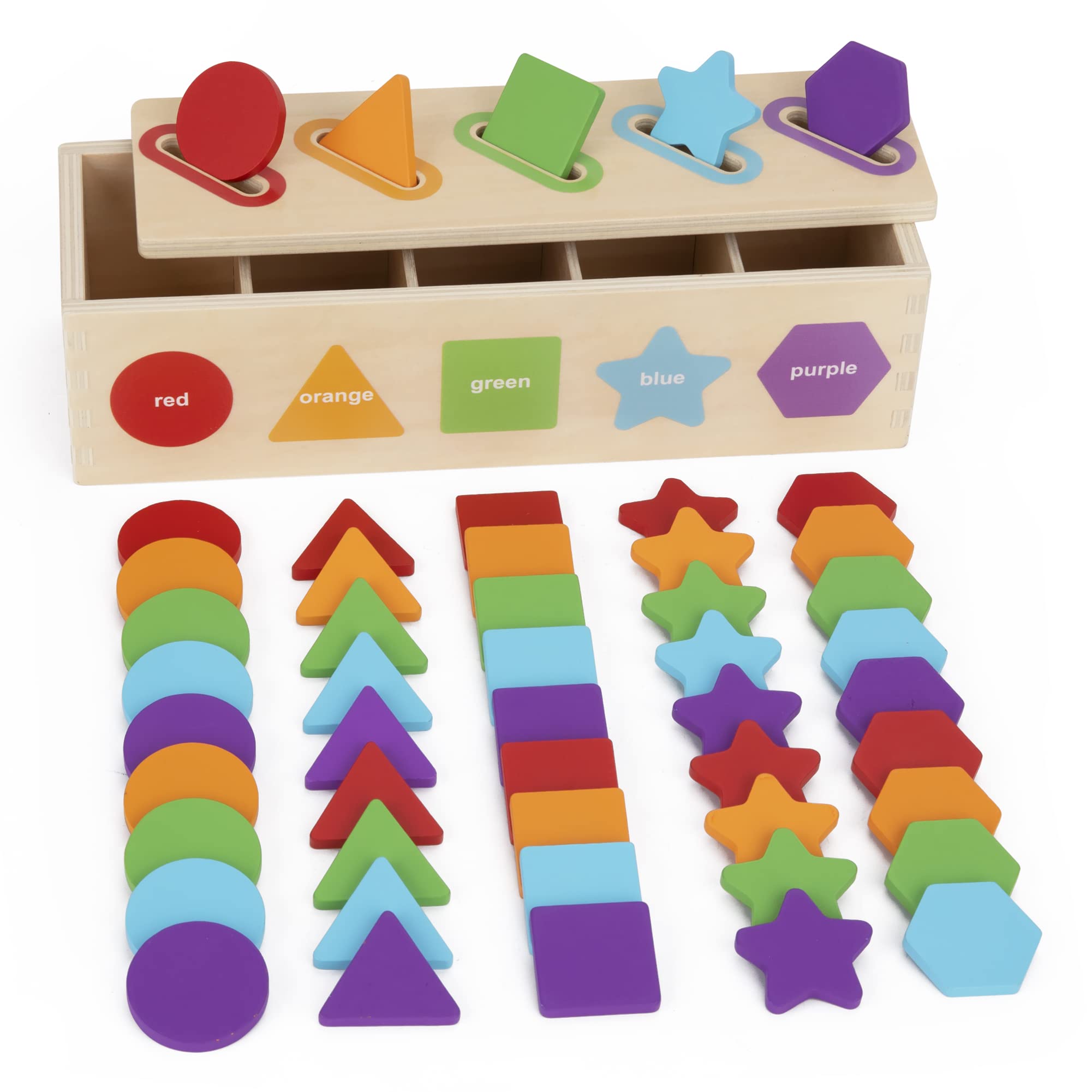 Brinquedos Educativos Montessori Kmtjt Color &amp; Shape Sorting 1-3y