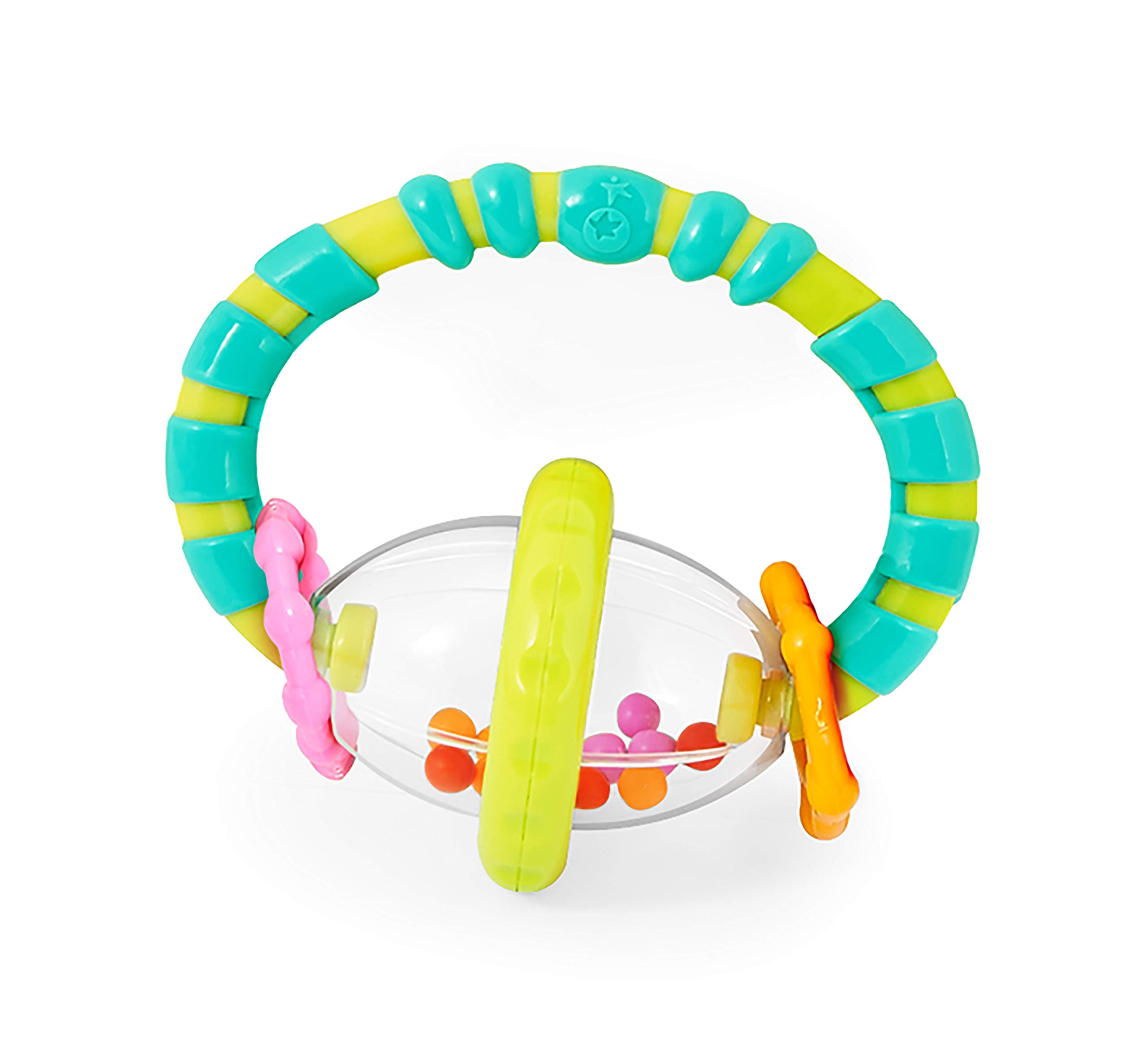 Brinquedo Rattle And Teether Bright Starts Grab &amp; Spin 3 Meses Ou Mais