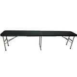 Banco Maleta 4 Lugares 180x28x43cm Cor Preta Dobrável