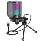 Microfone Usb Para Jogos Fifine Ampligame Para Pc Ps5 Com Acessórios