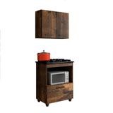 Kit Cozinha Balcão 4 Bocas Salvia Mais Armário Aéreo 2 Pt Ypê