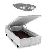 Base Cama Box Baú Solteiro Herval Montana Branco, 96 Cm