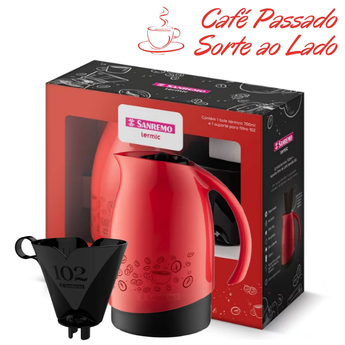 Bule Garrafa Térmica 700ml Café Chá Com Ampola Nitrato De Prata