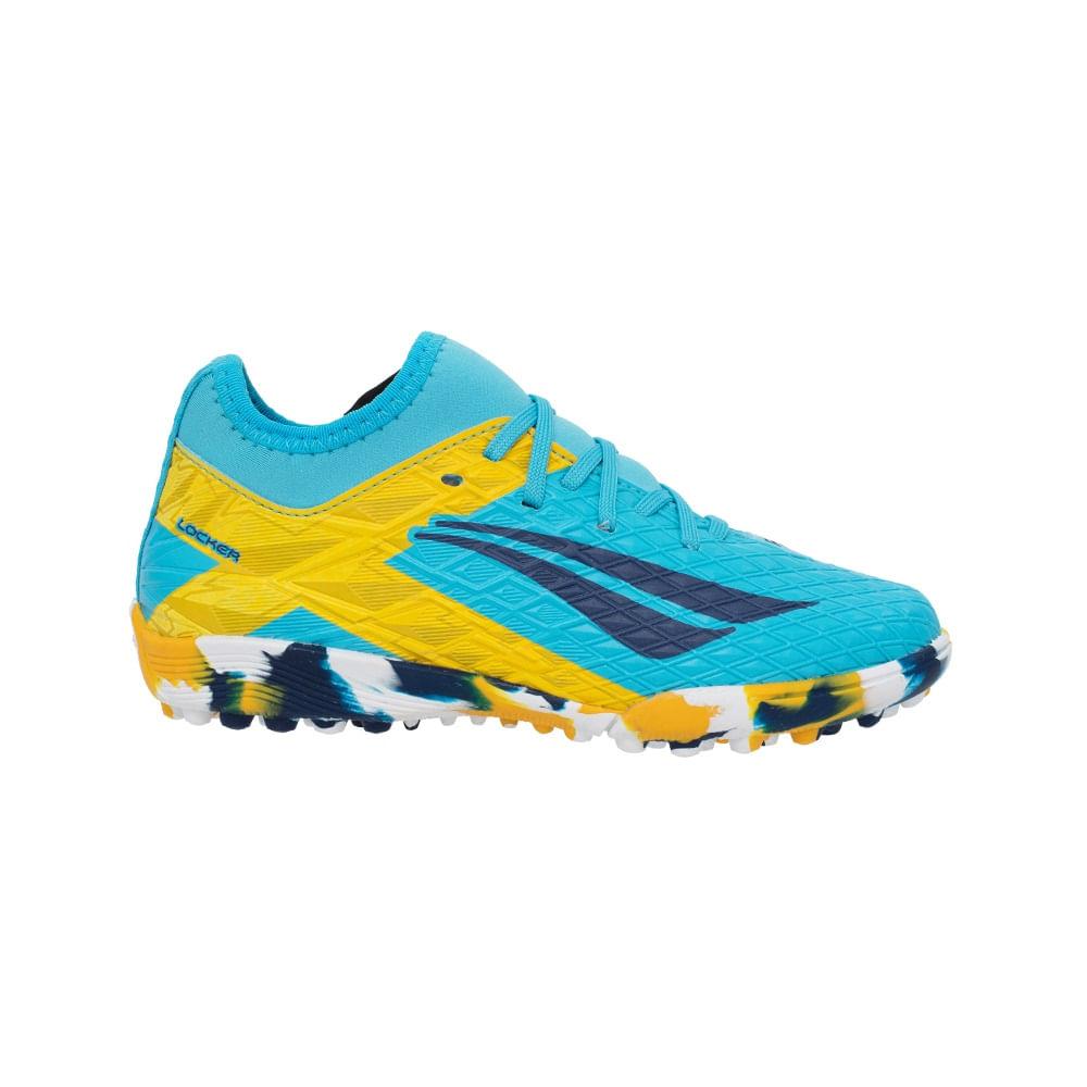 Chuteira Penalty Society Rx Locker Kids Y-3 Verde/marinho/amarelo 025