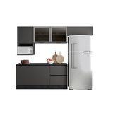 Cozinha Compacta Etna 6 Portas 2 Gavetas Com Vidro Grafite Poliman