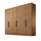 Guarda Roupa 100% Mdf 6 Portas 8 Gavetas Cumaru