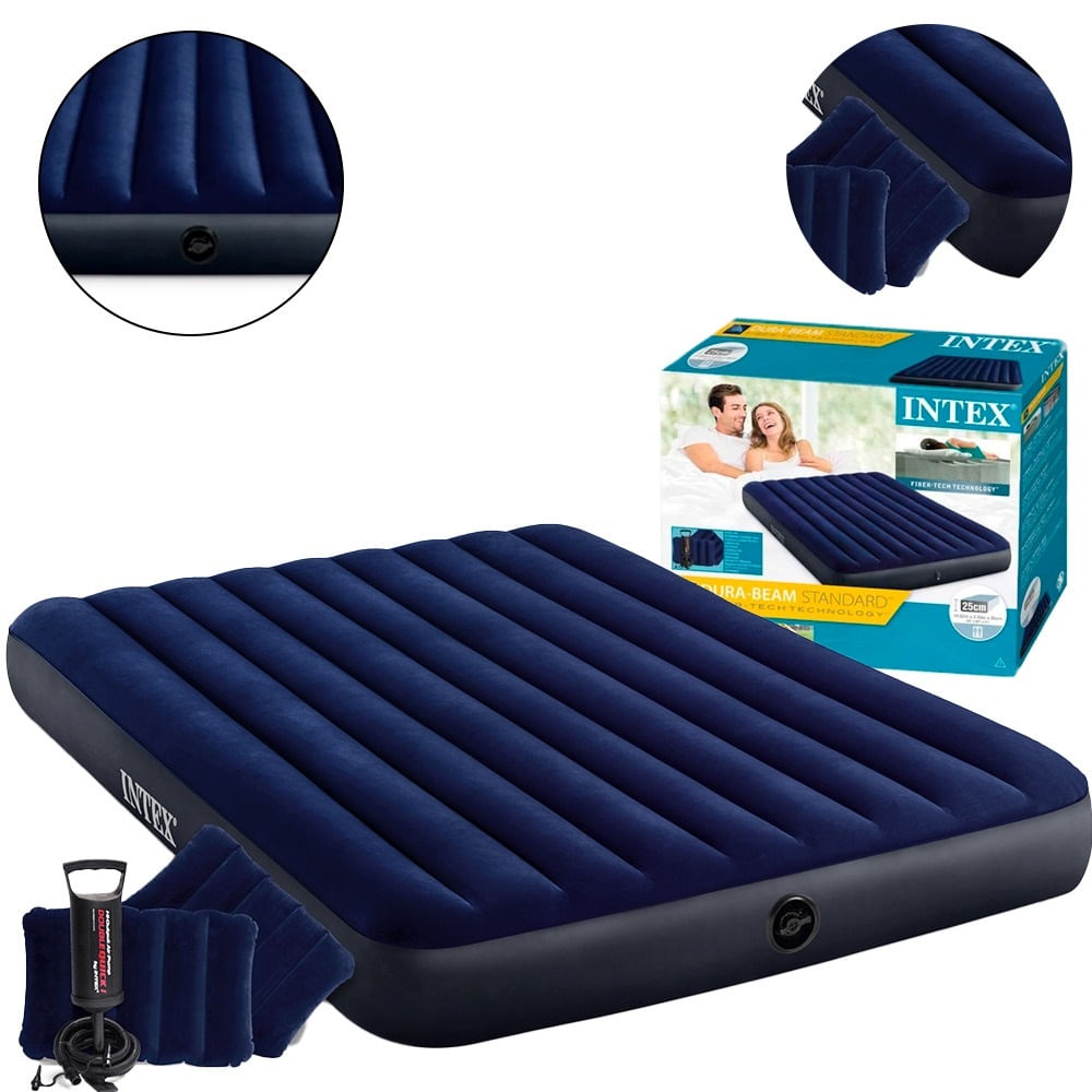 Colchao Inflavel Durabeam Classic Casal Set 1,37m X 1,91m X 25cm Intex 64765