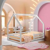 Cama Casinha Montessoriana Com Colchão Infantil Madeira Maciça Branco Afago Shop Jm