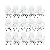 Kit 15 Cadeiras De Escritório Begonia Tela Mesh Ergonômico - Branco