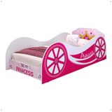 Mini Cama Infantil Carruagem Princess MDF Montessoriana Lateral Grande Proteção Resistente Tema Quarto Menina Rosa – RPM