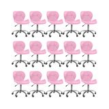 Kit 15 Cadeiras Office Eiffel Slim Ajustável Giratória - Rosa