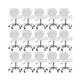 Kit 15 Cadeiras Office Eiffel Slim Ajustável Giratória - Branco
