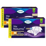 Kit 2 Fralda Geriátrica Tena Slip Noturno M Com 24 Unidades Cada