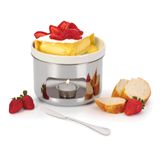 Aparelho De Fondue Queijo Brie 4 Peças Espatula Rechaud Inox