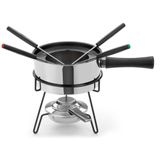 Aparelho De Fondue 9 Peças Panela De Aço Inox 1 Litro Carne