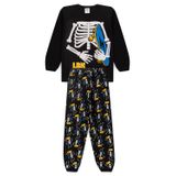 Pijama Infantil Meia Estação Menino - Esqueleto - Preto