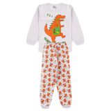 Pijama Infantil Meia Estação Menino - Dino - Branco