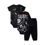 Kit Body Longo 3 Peças - Astronauta - Preto