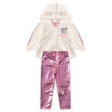 Conjunto Bebê Moletom Menina Com Capuz - Koala Love - Off White  Com Metalizado