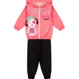 Conjunto Infantil Moletom Menina Com Capuz - Pretty Dog - Rosa