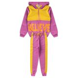 Conjunto Infantil Menina Moletom - Belive - Amarelo E Rosa