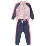 Conjunto  Bebê Moletom Menina - Gatinhas - Rosa E Azul Marinho