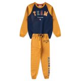 Conjunto Infantil Menino Moletom - Team - Azul Marinho E Mostarda