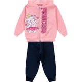 Conjunto Bebê Moletom Menina Com Capuz - Princess - Rosa Bebê