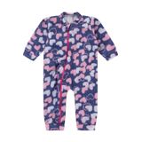 Macacão Menina Soft - Corações - Azul Marinho