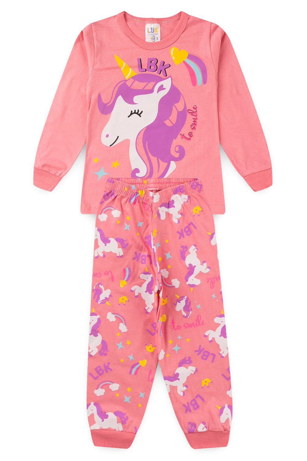 Pijama Infantil Meia Estação Menina - Unicórnio - Rosa