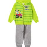 Conjunto Bebê Moletom Menino Com Capuz - Panda - Verde Limão