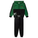 Conjunto Infantil Menino Inverno Esportivo Nba - Nyc - Verde Militar E Preto